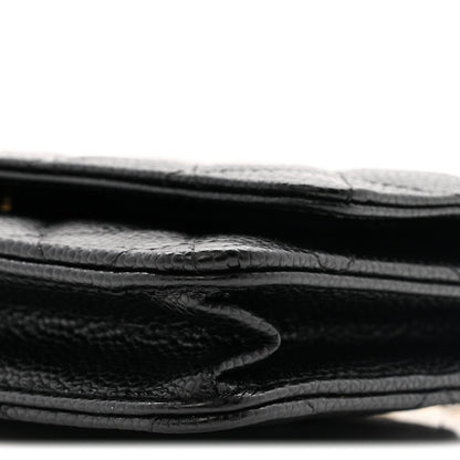 Caviar Quilted Wallet on Chain WOC Black