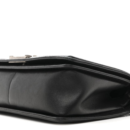Lambskin Quilted Medium Boy Flap Black