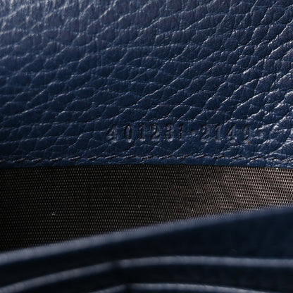 Dollar Calfskin Crystal Mini Dionysus Chain Wallet Blue Agata Black Diamond