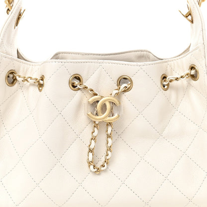 Caviar Quilted Mini Chanel 25 Handbag White