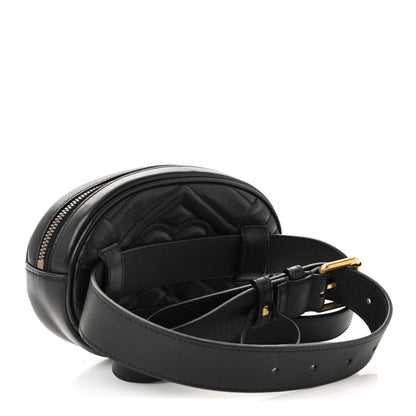 Calfskin Matelasse GG Marmont Belt Bag 85 34 Black