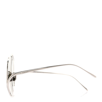 Metal Hillock Aviator Oversized Sunglasses LW40180U Silver