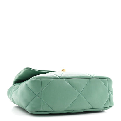 Lambskin Quilted Medium Chanel 19 Flap Green