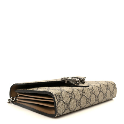 GG Supreme Monogram Mini Dionysus Chain Wallet Beige Taupe