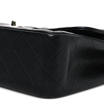 Caviar Quilted Jumbo Double Flap Black