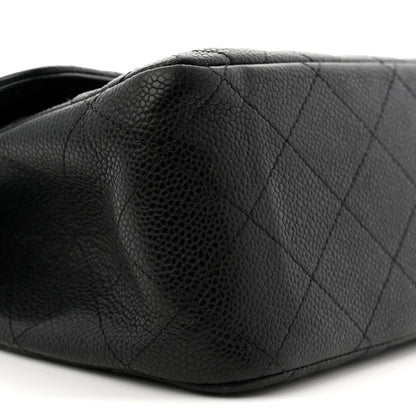 Caviar Quilted Jumbo Double Flap Black