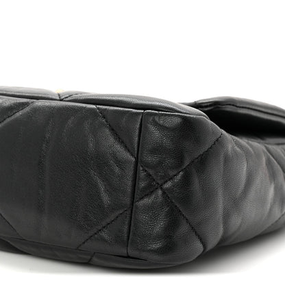 Goatskin Quilted Medium Chanel 19 Flap Black