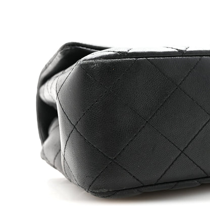 Lambskin Quilted Mini Rectangular Flap Black