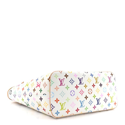 LV x TM Monogram Multicolor Neverfull MM White