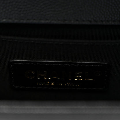 Caviar Quilted Small Boy Flap Black