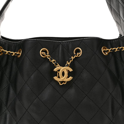 Caviar Quilted Small Chanel 25 Handbag Black