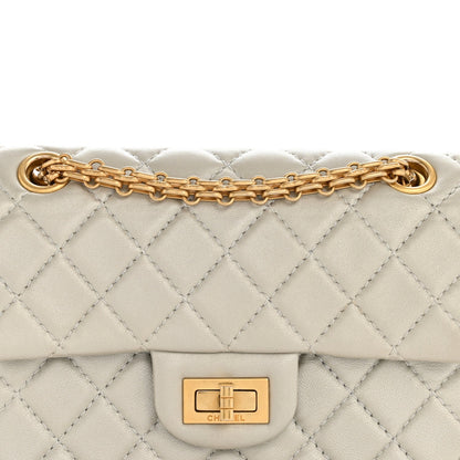 Metallic Goatskin Quilted 2.55 Reissue Mini Flap Silver