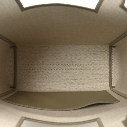 Jacquard Canvas Small Font Tote Ecru