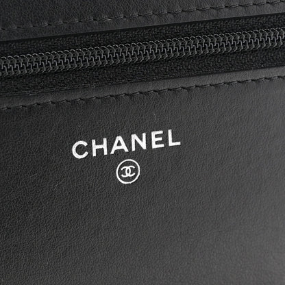 Caviar Camellia Embossed Wallet On Chain WOC Black