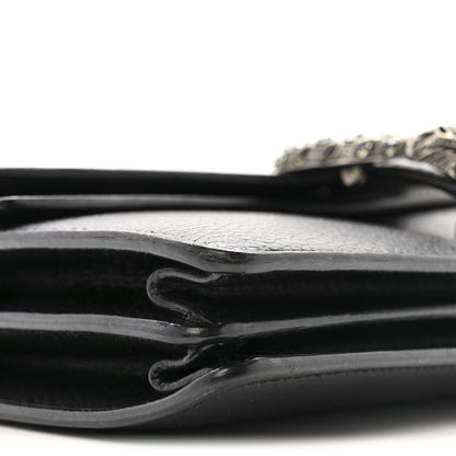 Pebbled Calfskin Small Dionysus Shoulder Bag Black