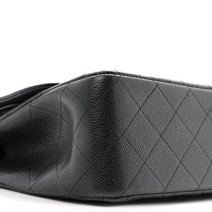 Caviar Quilted Jumbo Double Flap Black