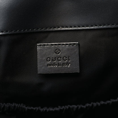GG Supreme Monogram Web Messenger Diaper Bag Black Grey