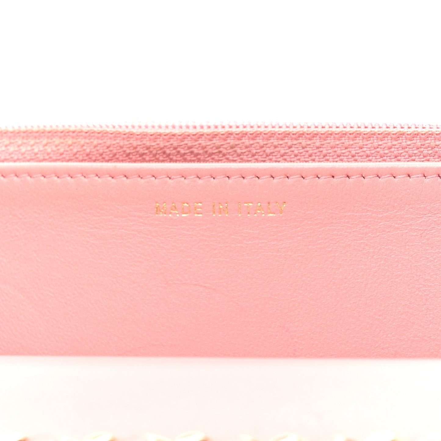 Lambskin Chevron Quilted Trendy CC Wallet On Chain WOC Pink