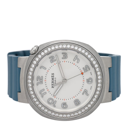 Stainless Steel Rubber Diamond Bezel 36mm Cut Automatic Watch Blue Jean