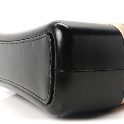 Aged Calfskin Quilted Medium Gabrielle Hobo Beige Black