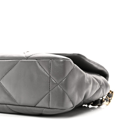 Lambskin Quilted Medium Chanel 19 Flap Grey