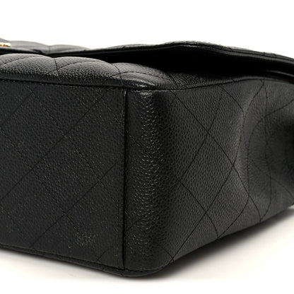 Caviar Quilted Maxi Double Flap Black