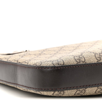 GG Supreme Monogram Medium Flat Messenger Bag Beige Brown