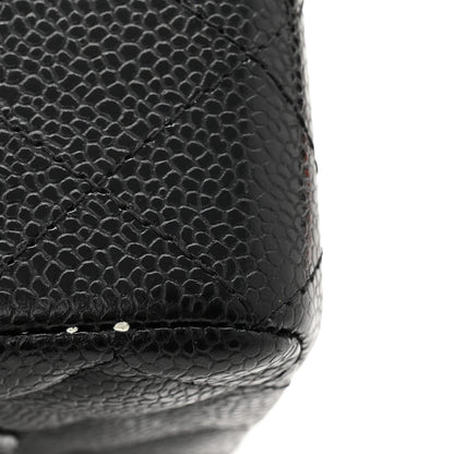 Caviar Quilted Small Double Flap Black