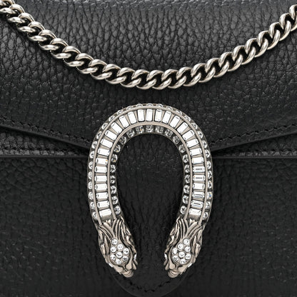 Dollar Calfskin Crystal Mini Dionysus Top Handle Bag Black Crystal