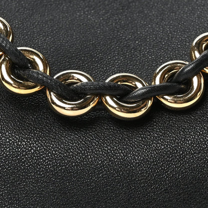 Mellow Nappa Medium Donut Chain Flamenco Knot Clutch Black