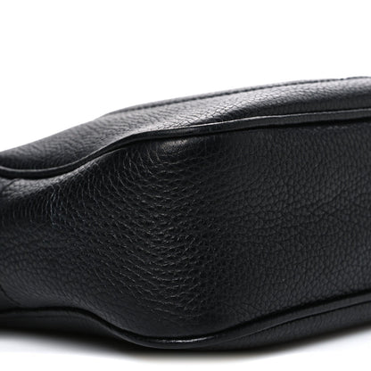 Pebbled Calfskin Small Soho Disco Bag Black