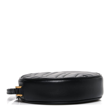 Calfskin Matelasse GG Marmont Round Wrist Wallet Black