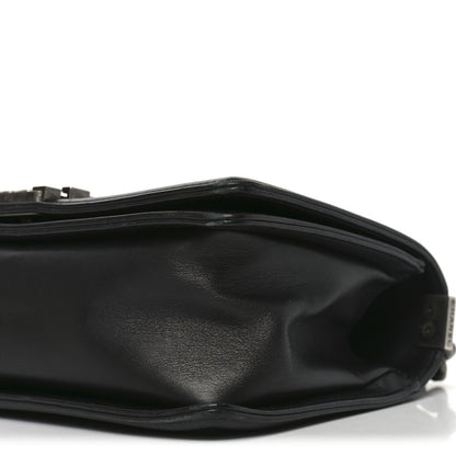 Lambskin Quilted Medium Boy Flap Dark Grey