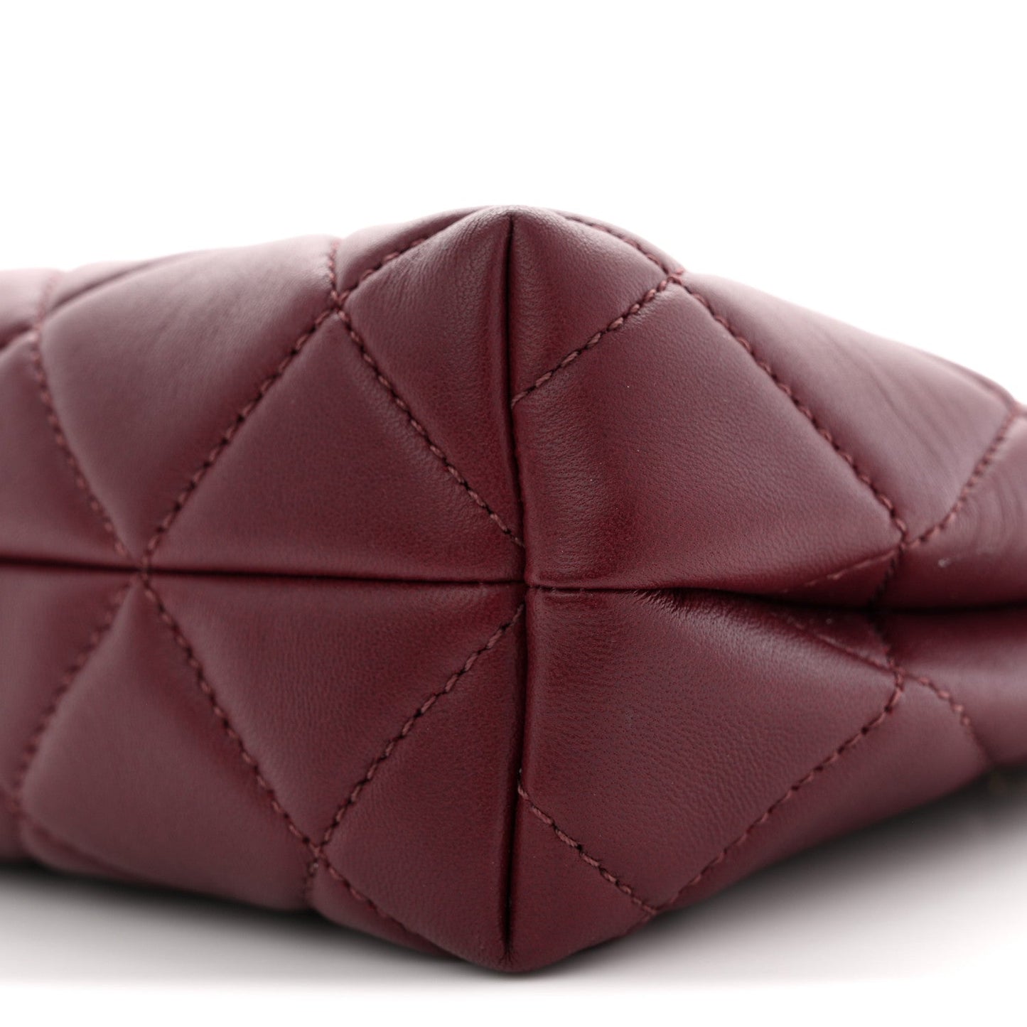Lambskin Quilted Small Eyes On You Shopping Bag Dark Burgundy