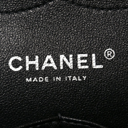 Patent Quilted Jumbo Double Flap Black