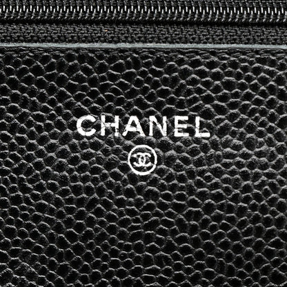 Caviar Quilted Wallet on Chain WOC Black