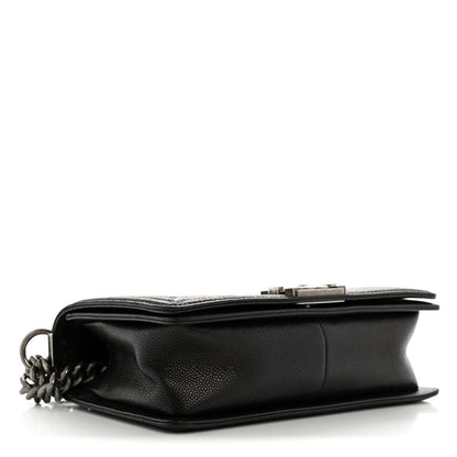 Caviar Quilted Medium Boy Flap Black
