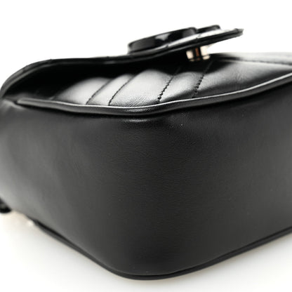 Calfskin Matelasse Monochrome GG Marmont Chain Mini Belt Bag Black