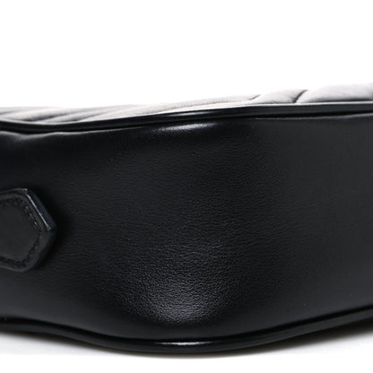 Calfskin Matelasse Mini GG Marmont Chain Shoulder Bag Black