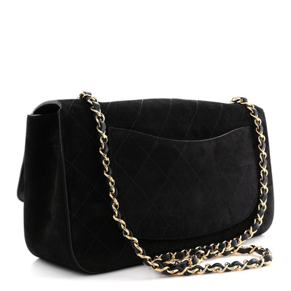 Suede Calfskin Small Souplissimo Maxi Flap Black