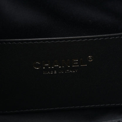 Washed Denim Quilted Mini Chanel 25 Handbag Black