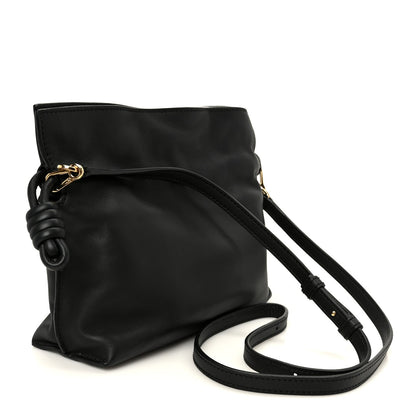Calfskin Mini Flamenco Knot Clutch Black