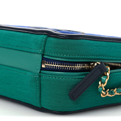 Jersey Quilted Small CC Filigree Vanity Case Blue Green
