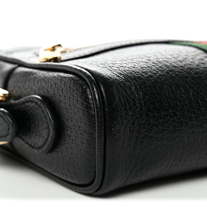 Calfskin Web Mini Ophidia Shoulder Bag Black