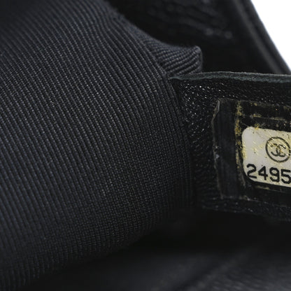 Caviar Quilted Small Boy Flap Black