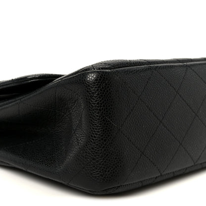 Caviar Quilted Jumbo Double Flap Black