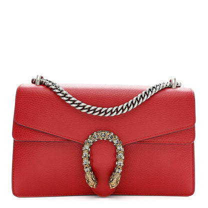 Dollar Calfskin Swarovski Crystal Small Dionysus Shoulder Bag Hibiscus Red