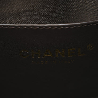 Suede Quilted Medium Chanel 25 Handbag Dark Brown