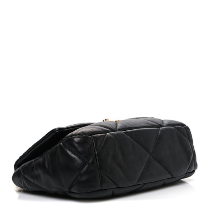 Lambskin Quilted Medium Chanel 19 Flap Black