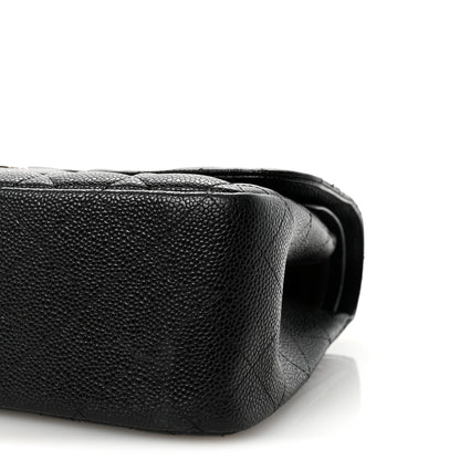 Caviar Quilted Jumbo Double Flap Black